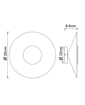 ORION * APLIQUE LED 8W 3000K NEGRO
